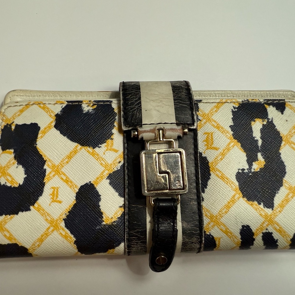 L.A.M.B. Mandeville White Leopard Print Wallet